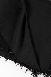 Plain Black Wool Shawl for Men