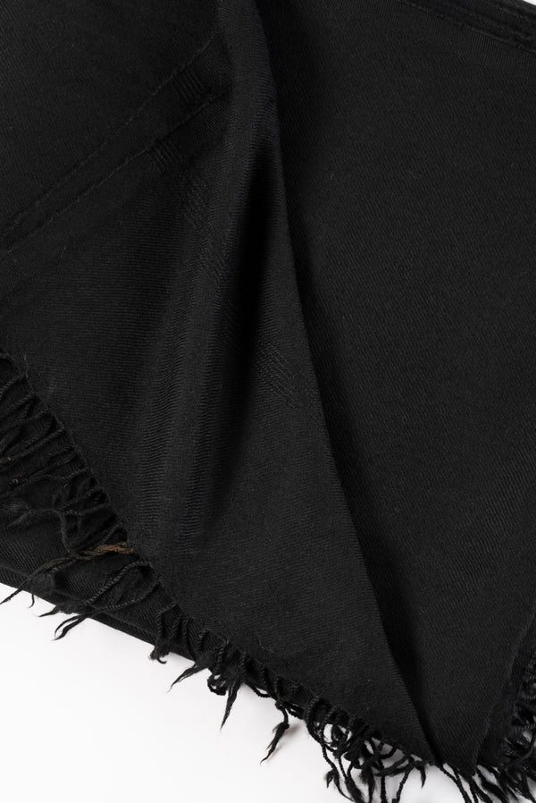 Plain Black Wool Shawl for Men