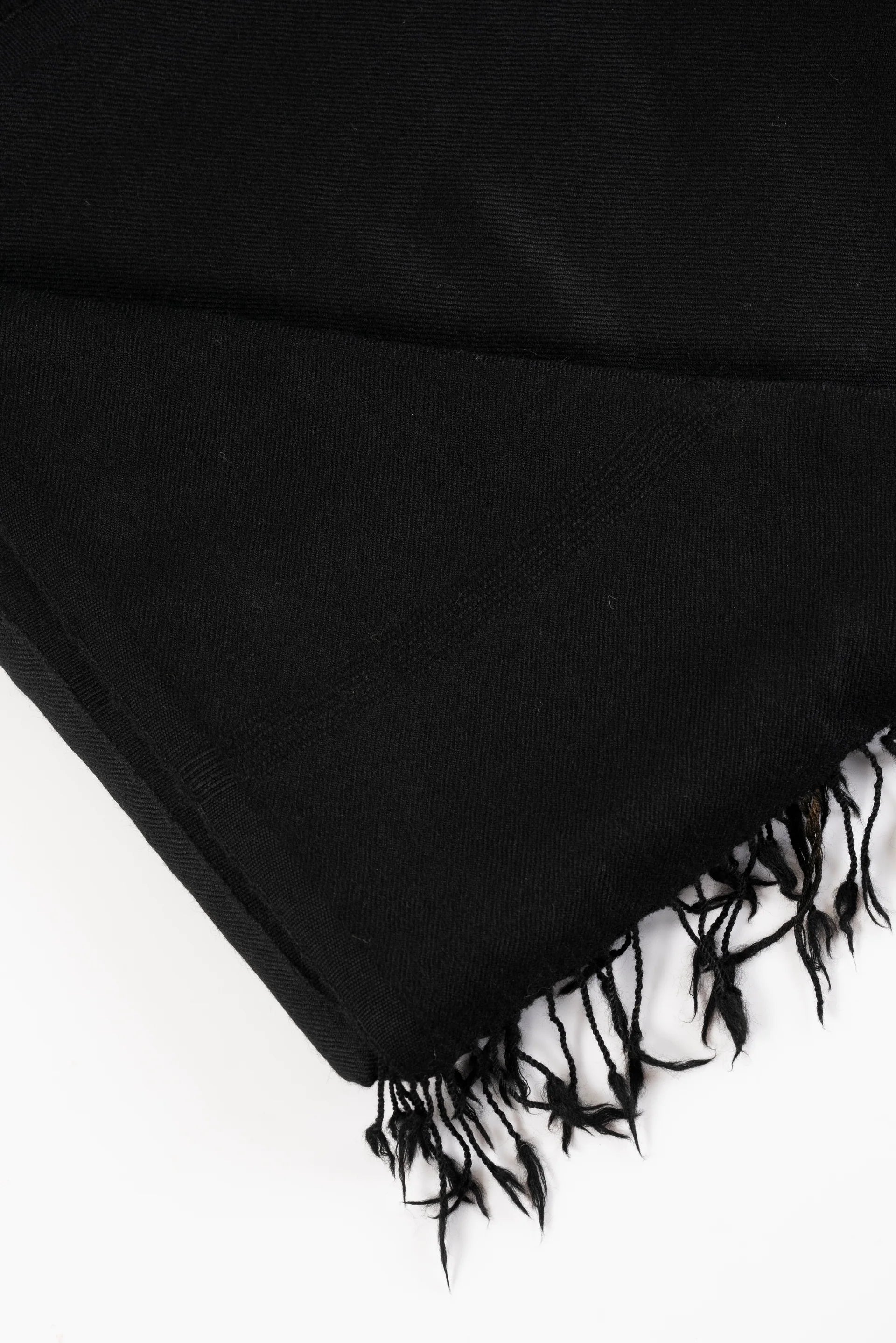 Plain Black Wool Shawl for Men