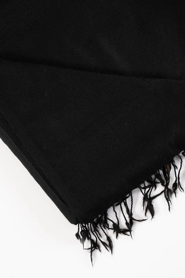 Plain Black Wool Shawl for Men