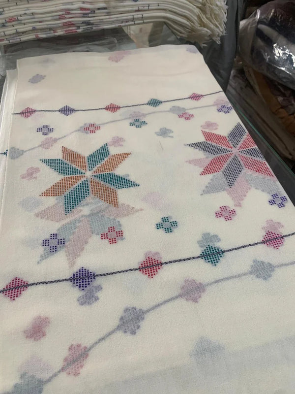 Floral Pashmina Wool Shawl for Women