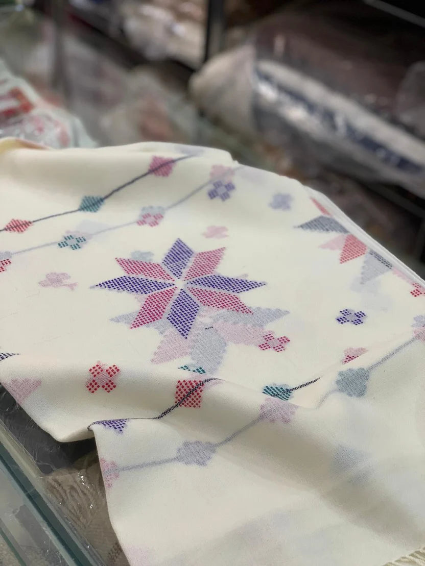 Floral Pashmina Wool Shawl for Women